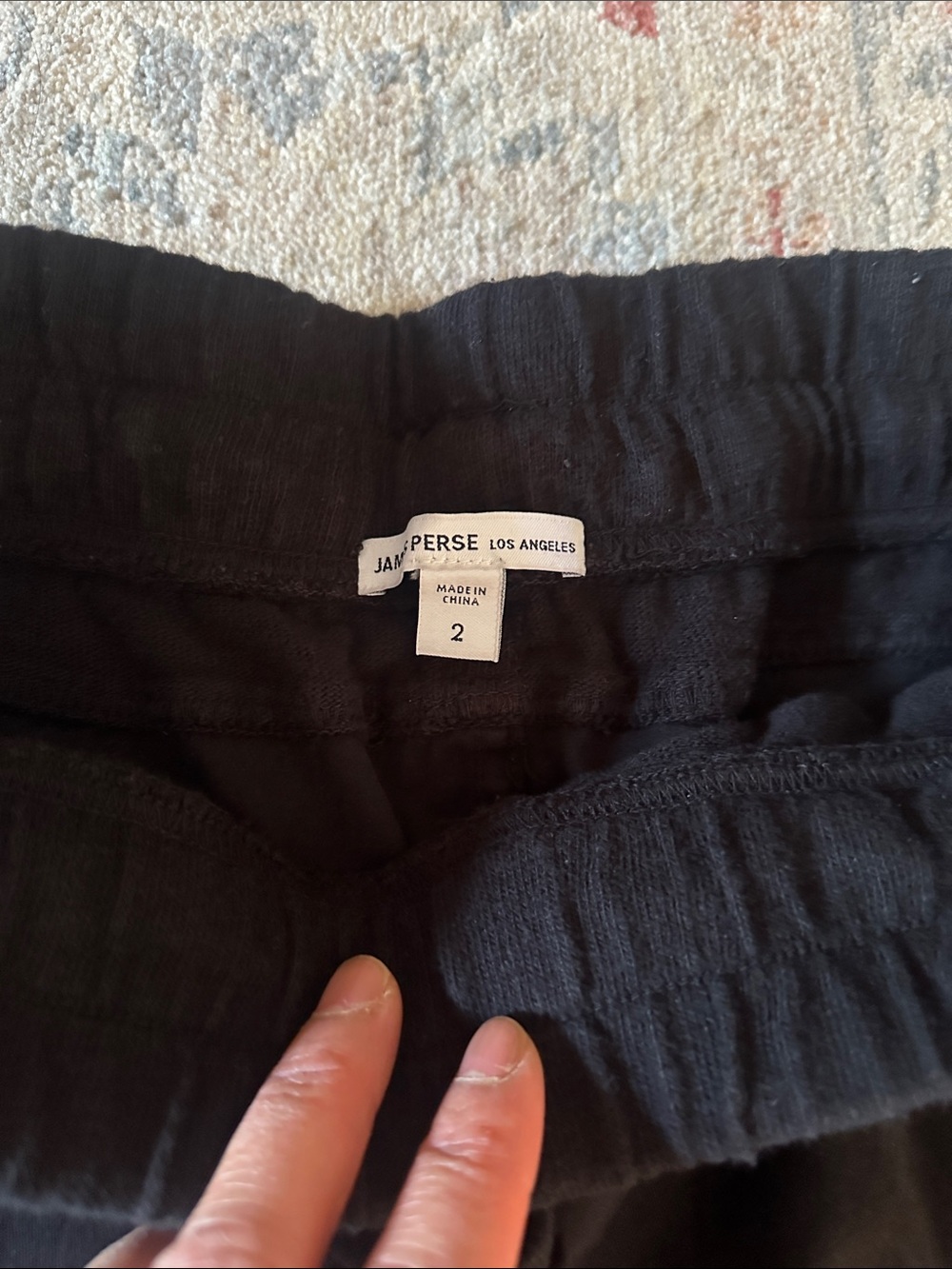 James Perse Black Color Mixed Media Joggers View 2